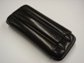Petit Corona 3 Finger Black Leather Cigar Case